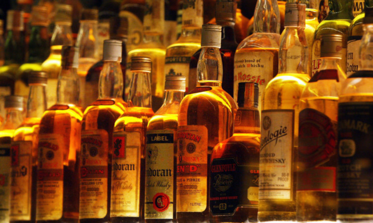 Stock image of malt whiskies