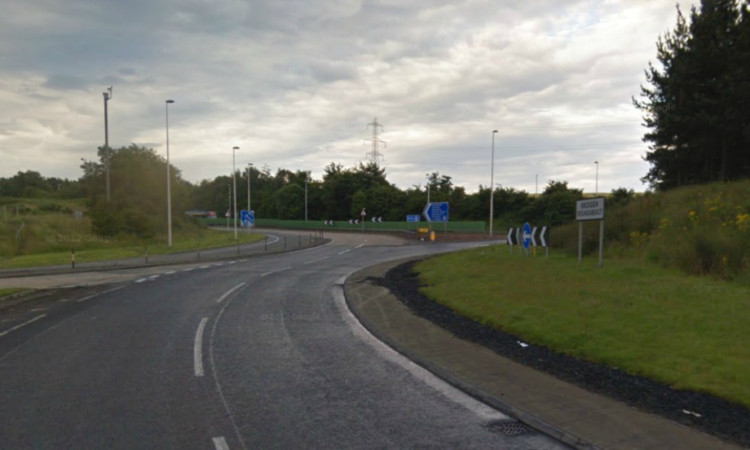 The Broxden roundabout exit on to the M90 southbound.