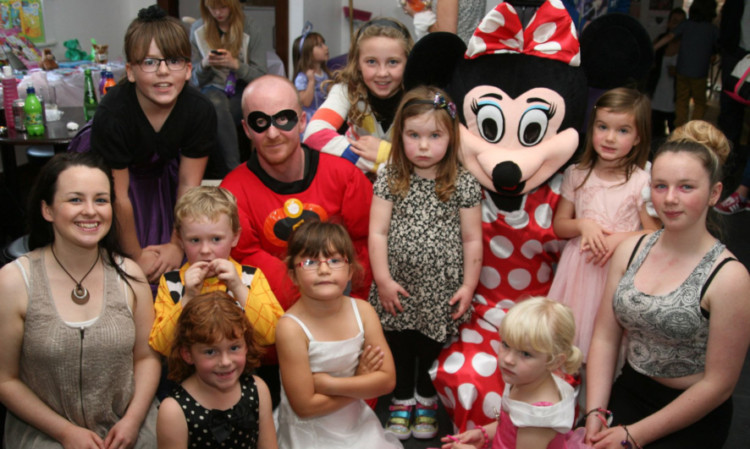 Some of the adults and children at the party in Forfar.