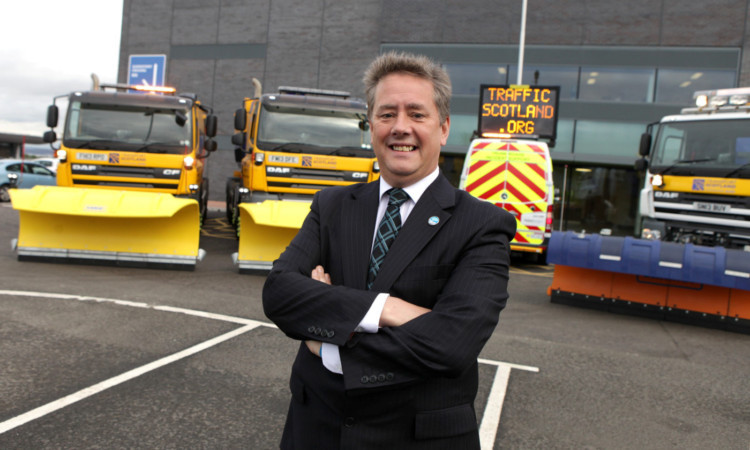 Transport Minister Keith Brown unveils winter travel preparations at the National Traffic Scotland Control Centre in South Queensferry.