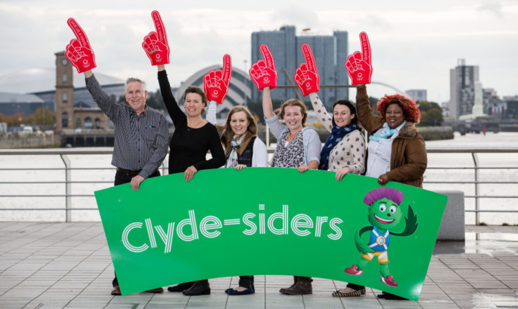 Commonwealth Games volunteers  from left: Lindsay Barr, Kate Hollands, Emma Blore, Katherine Spoors, Joanne Grant and Becky Gallagher  will be known as Clyde-siders.