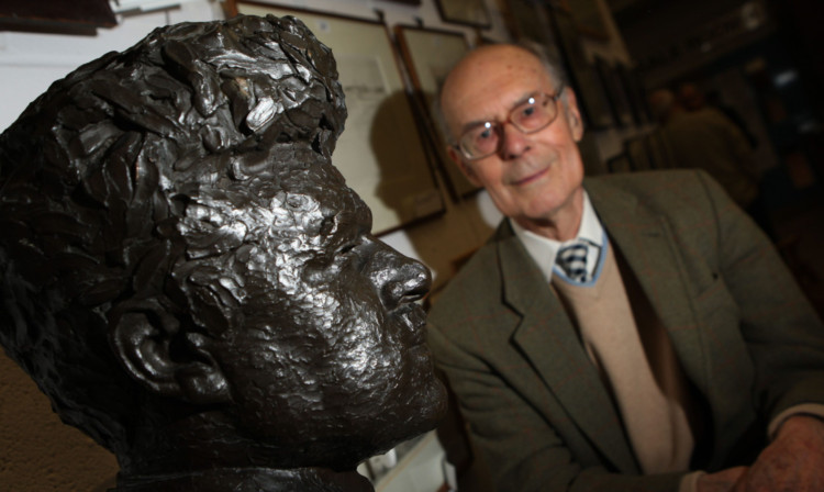 John Stansfeld and a bust of William Lamb at Taylors Auction Rooms, Montrose.