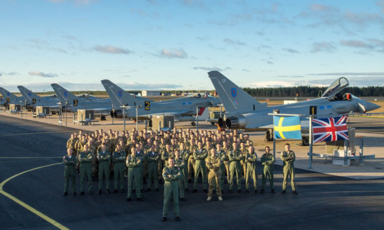 RAF Leuchars crews in Sweden as part of Exercise Arctic Challenge.