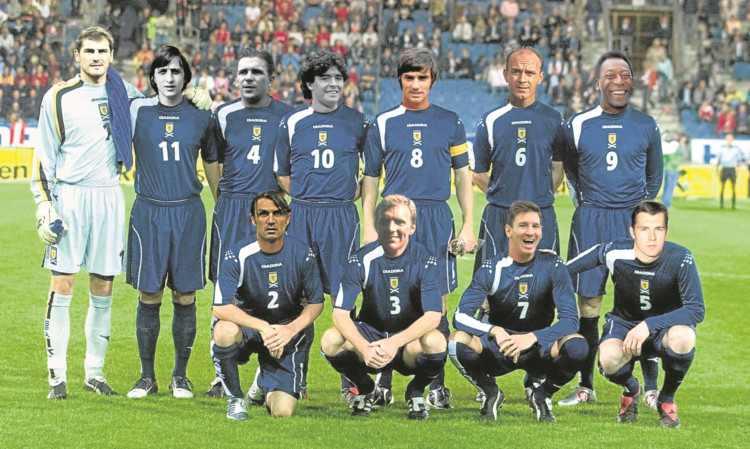 The Courier breaks all the rules with our Scotland dream team: 1) Iker Casillas, 2) Paolo Maldini, 3) Bobby Moore, 4) Ferenc Puskas, 5) Franz Beckenbauer, 6) Alfredo di Stefano, 7) Lionel Messi, 8) George Best, 9) Pele, 10) Diego Maradona, 11) Johan Cruyff.