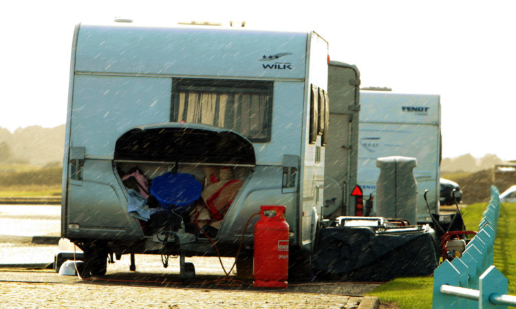 The Travellers caravans at Carnoustie.