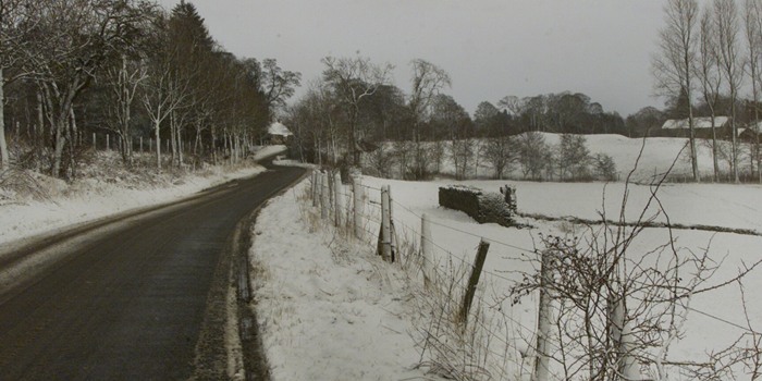 Winter scene - The wintry scene on the Newburgh to Cupar road, near Balmerino.