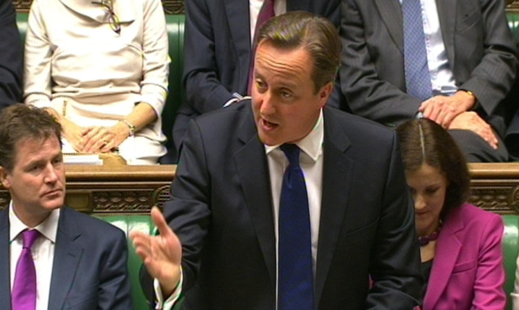 David Cameron congratulated the England football team on qualification at Prime Minister's Questions.