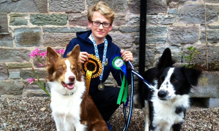 Gregor Hands with his dogs, Jessica and Rosie.