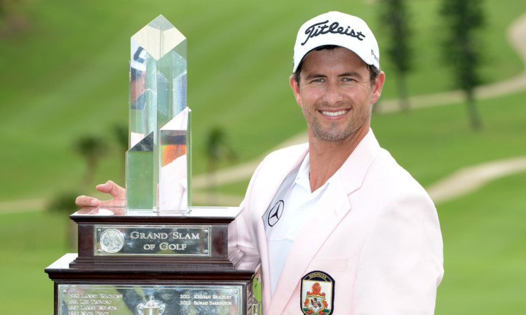 Adam Scott in the winners pink jacket after the final round.