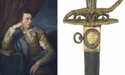 John Campbell, 1st Marquis of Breadalbane and the sword he was presented with by his soldiers.