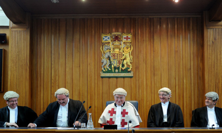 Sheriff George Way, Sheriff Richard Davidson, Lord Kinclaven, Sheriff Tom Hughes and Sheriff Kenneth McGowan at the last sitting of the High Court in Dundee.