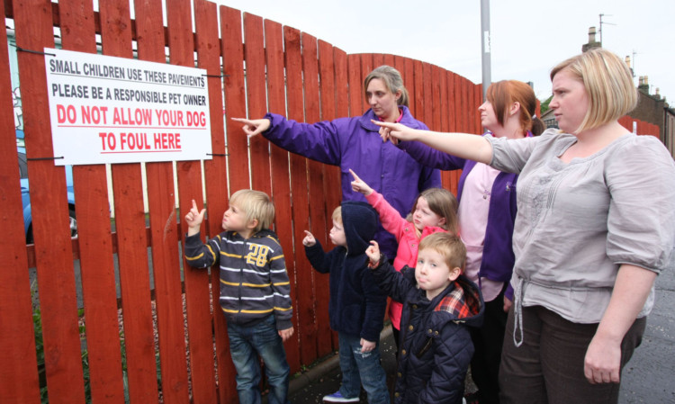 Nursery staff and children are fed up of dog fouling.