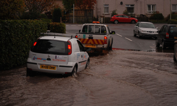 Flooding in Cromlix Road earlier this week.