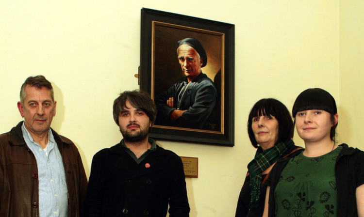 David Swan (left) with Matthew, Peggy and Alice Marra.