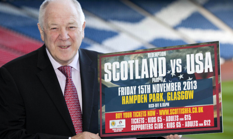 Craig Brown helping to promote Scotland's upcoming friendly against the USA.