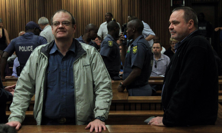 Boeremag co-leaders Andre du Toit, left, and brother Mike du Toit, stand in the dock.