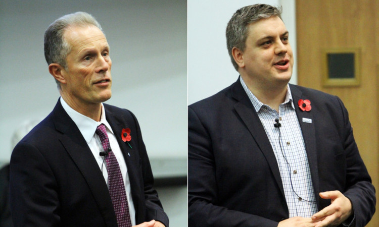 From left; Blair Jenkins, of Yes Scotland, and Blair McDougall went head-to-head at Dundee University.