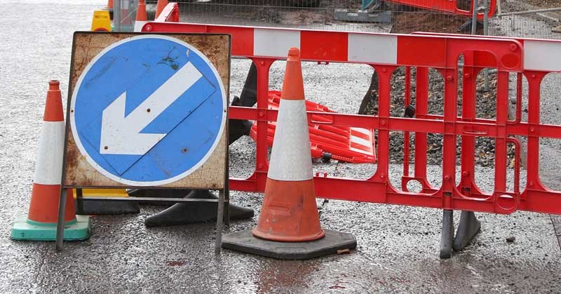 James Arrott Drive, Ninewells, Dundee.   Pic of roadworks