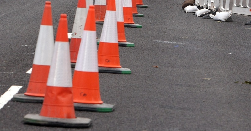 Roadworks on the Arbroath Road, near Fairfield Road, Dundee