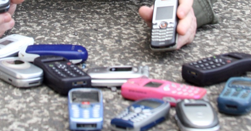 Tayside Recyclers is taking part in the FoneAid mobile phone recycling campaign, which aims to reduce 90 million redundant mobiles in the UK, prevent them from going to landfill and raise money at the same time.    Joseph Lannen with some of the phones that have been donated.