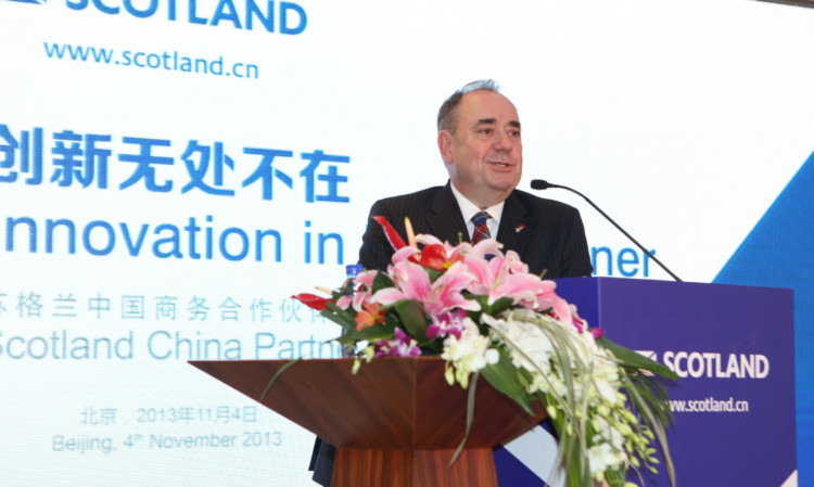 Mr Salmond is in China on a trade mission.