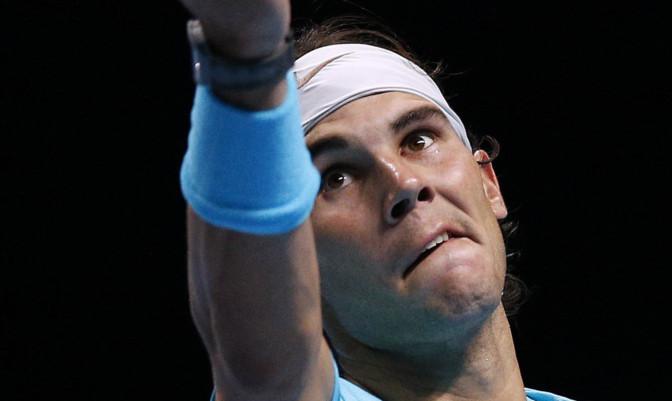 Rafael Nadal in action against David Ferrer.
