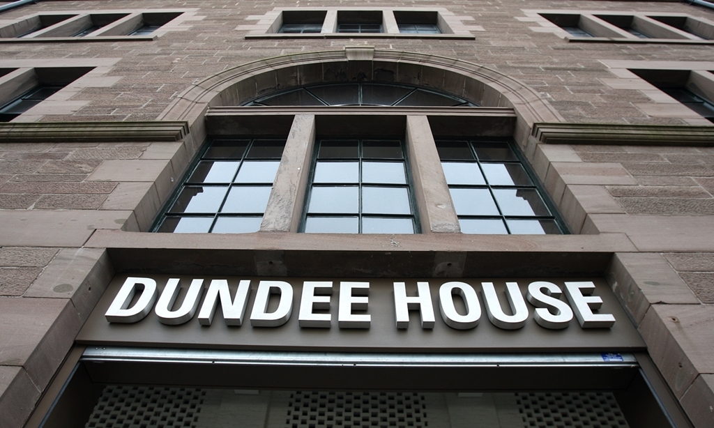 Building exterior of Dundee House, headquarters of Dundee City Council.