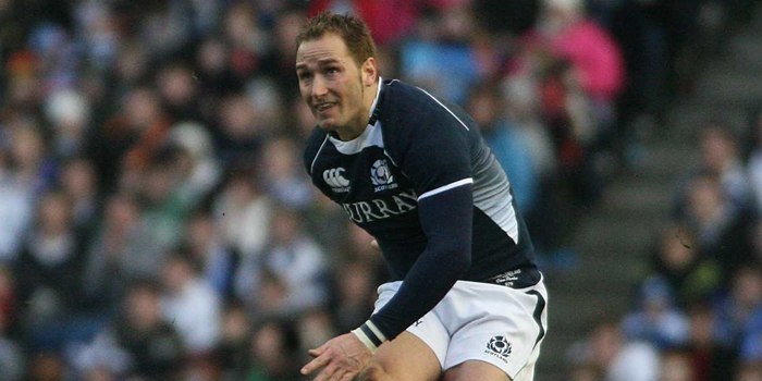 Rugby, RBS SIx Nations, Scotland v England.    Dan Parks kicks one of his four penalties.