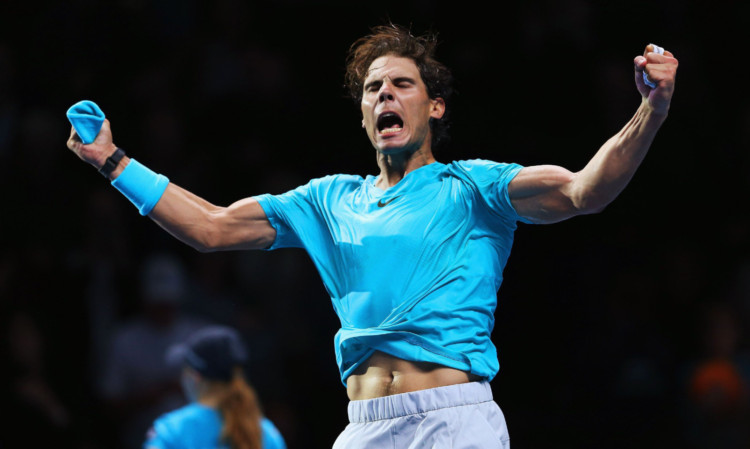Rafael Nadal is overjoyed after his victory over Stanislas Wawrinka.