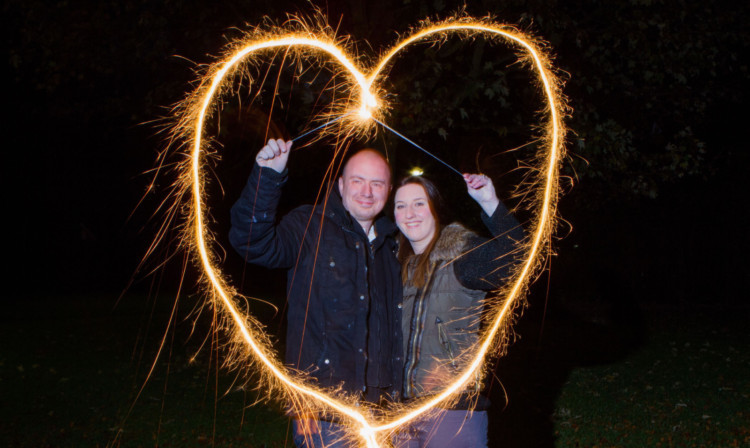 William and Sara celebrate in fitting style.