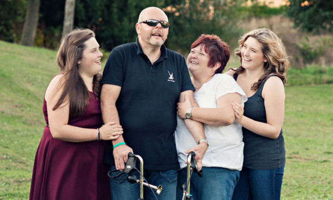 Keith Swankie with wife Sheelagh and daughters Jordan, left, and Nikki.