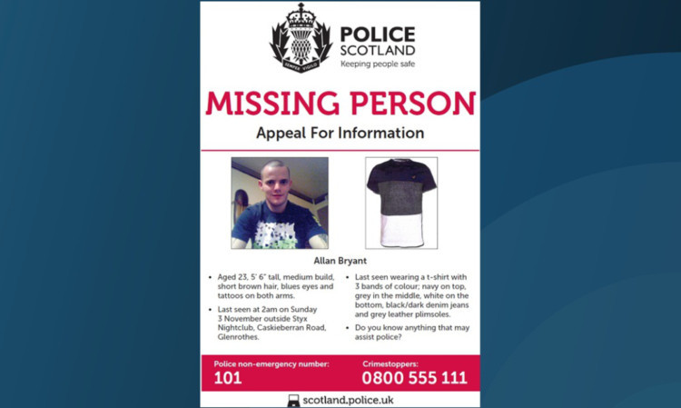 A mising person poster appealing for information on Allan Bryant's disappearance.