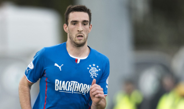 Lee Wallace in action for Rangers.