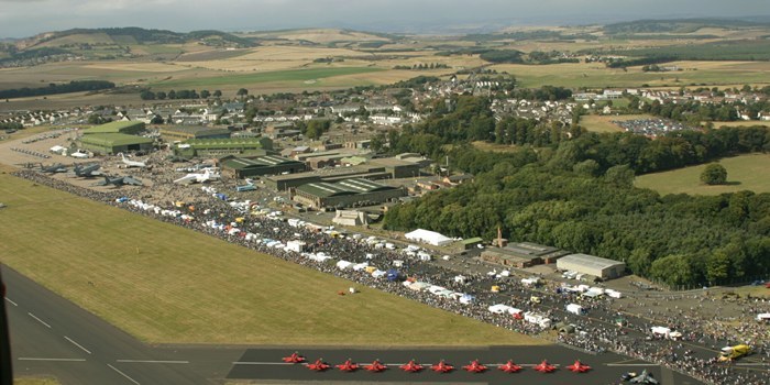 COURIER,DOUGIE NICOLSON,13/09/03,   RAF LEUCHARS AIR SHOW.   An aerial view of the air show.