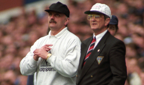 Bert Paton (right) alongside assistant Dick Campbell in 1997.