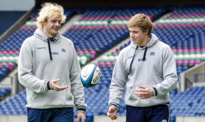 Richie and Jonny Gray at Murrayfield on Wednesday.