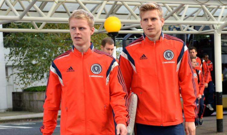 Gary Mackay-Steven (left) and Stuart Armstrong heading for Norway with the national side.