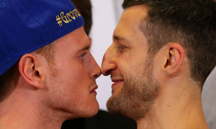 George Groves (left) and Carl Froch go head to head at the weigh-in.