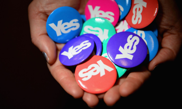 GLASGOW, SCOTLAND - NOVEMBER 21:  Yes campaign paraphernalia on sale at the campaign headquarters on November 21, 2013 in Glasgow, Scotland. Scotlands First Minister Alex Salmond will unveil the Scottish Government white paper on independence on Tuesday 26 November, 2013.  (Photo by Jeff J Mitchell/Getty Images)