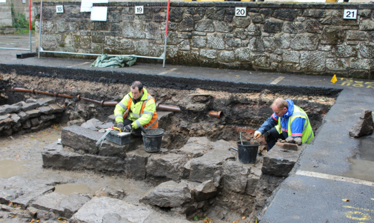 Work on the dig at the site of Dunfermlines new museum and art gallery.