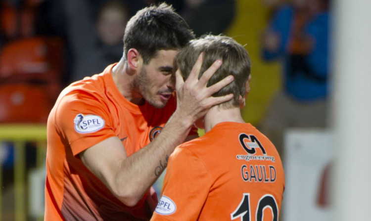 Brian Graham thanks Ryan Gauld for playing the killer pass that allowed him to score his first goal for Dundee United.