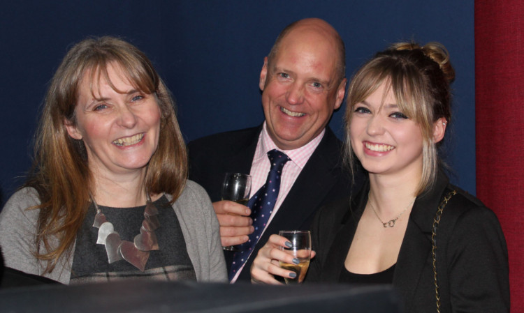 Left: Professor Anderson, wife Vicky and their daughter Ellen.