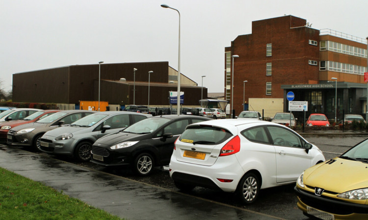 Cars parked in Beeches Road, Blairgowrie.