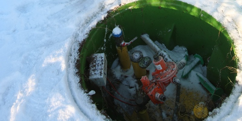 Pictured at her home at Drumoig, is Evelyn Hardie beside her LPG tank.