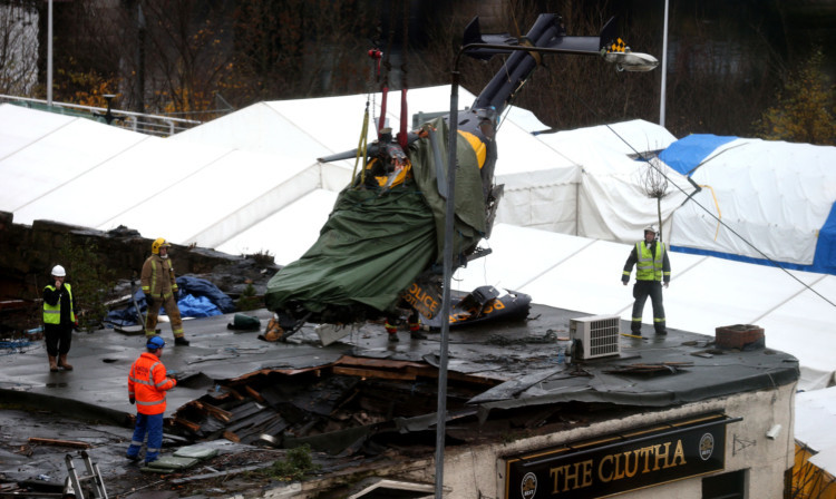 The helicopter wreckage has been taken to the Air Accidents Investigation Branch base in Hampshire.