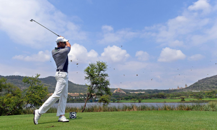 Europes top player Henrik Stenson in action during the pro-am at the Gary Player Country Club.