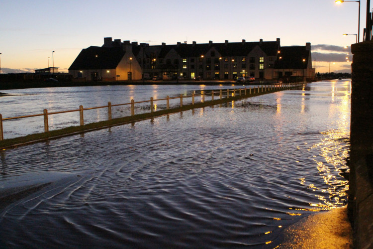 Flooding at Carnoustie on Thursday evening.