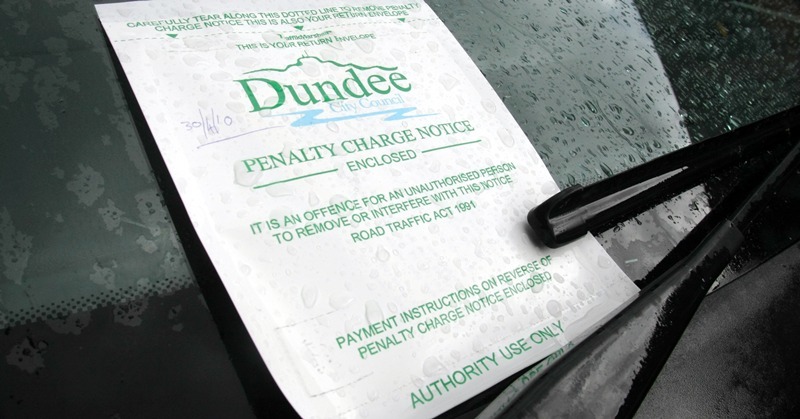 A parking ticket on a car in Dundee.