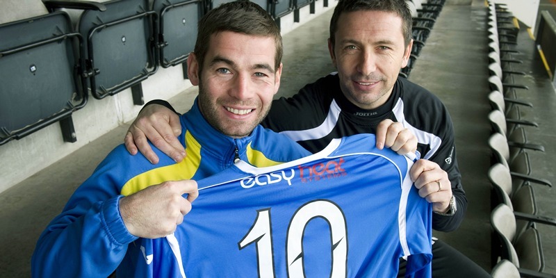 St Johnstone's Peter MacDonald who has signed a new contract which will see him reach 10 years at McDiarmid Park, he is pictured with manager Derek McInnes....30.12.10
see story by Gordon Bannerman Tel: 07729 865788
Picture by Graeme Hart.
Copyright Perthshire Picture Agency
Tel: 01738 623350  Mobile: 07990 594431