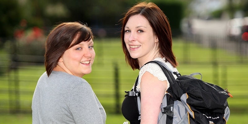 Kris Miller, Courier, 23/08/11. Picture today shows Leah (left) and Donna Mackay who are taking part in the three peaks challenge in memory of a friend who died from Cystic Fibrosis.